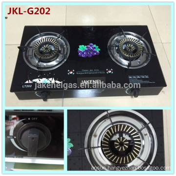 tempered glass top double burner gas stove, gas cooker